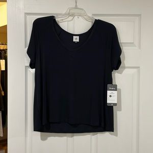 Cabi Black Tranquil Tee, Size L, Spring 22, 6125
